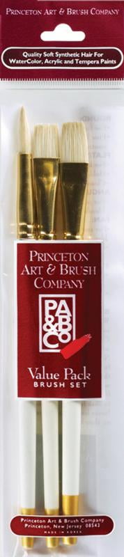 Princeton Brush Value Brush Set, Zaokružuje Ravno Svijetlo, 3 Pkg