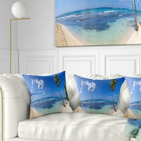 Designart Paradise Beach Panorama - jastuk za bacanje pejzažne fotografije - 18x18