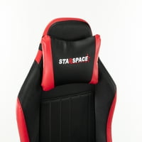 Gaming stolica s nogama, naslonuje masažne stolice sa lepljenim kožnim memorijskim pjenom lumbalne potpore i metalna baza, stolica za radu na računaru, crvena