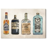 Wynwood Studio Piće i alkoholna pića Zidna umjetnost platnene ispise 'Vintage alkoholni liker - plava,