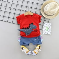 Toddler Baby Boy Outfit T Print Set Tors Shorts Dinosaur crtane košulje Letter Set odjeće