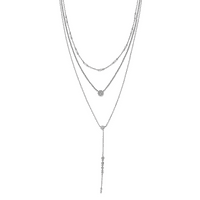 Primalni srebrni sterling srebrni kubični cirkonijski y-pad podesivi ogrlicu za visoko polirano
