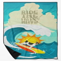 Surfer pas crveni engleski buldog Premium ručnik za plažu