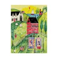 Zaštitni znak likovne umjetnosti 'Faith Family Crvena seljačka kuća' Canvas Art by Cheryl Bartley