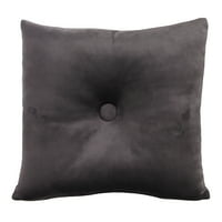Jordan Manufacturing 16 16 tamno sivi čvrsti kvadratni jastuk od dekorativnog bacanja sa gumbom tkanine