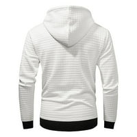 SNGXGN Muška labava Fit Srednje dugih rukava dugih rukava Dugi rukav Duks dukseri Muns Hoodie, Bijela, Veličina 3XL