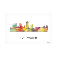 Marlene Watson 'Fort Worth Texas Skyline' Platno Art