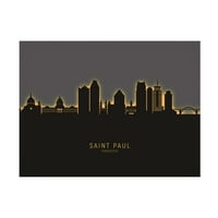 Michael Tompsett 'Saint Paul Minnesota Skyline Glow II' platno Art