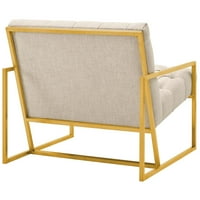 Modway Bequest Tkanina tapacirana zlatna stolica od nehrđajućeg čelika, više boja