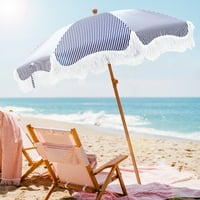 Studio 7x7ft vanjski suncobran za plažu sa nagibom i torbom za odlaganje, Navy Stripe
