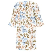 Ženske ljetne haljine za haljinu etničkog stila čipke V izrez cvjetna haljina cvjetna tri četvrtine rukava