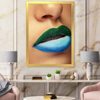PRONAĐEDAK KLIGODNA Ženska usne sa modnim šminkanjem i nosačima moderni uramljeni umjetnički otisak